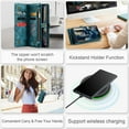 thumbnail image 5 of Asuwish Compatible with Samsung Galaxy S23 Ultra 5G Phone Case Zipper Wallet Tempered Glass Screen Protector Strap Flip Card Holder Cell Cover for S23Ultra 23S S 23 23Ultra 6.8 inch Women Girls Blue, 5 of 7