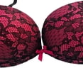 thumbnail image 5 of Conjunto de bragas y sujetador Sexy de realce con superficie de encaje en V profundo de algodón, Tanga con lazo a juego, ropa interior cómoda, conjunto de lencería íntima para mujer, 5 of 5