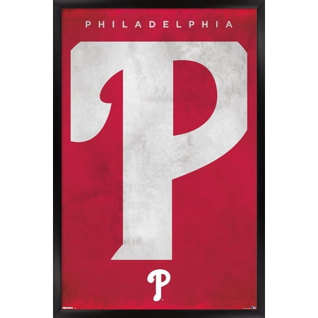 MLB Philadelphia Phillies – Logo 25 Wall Poster 14.725 x 22.375 Framed