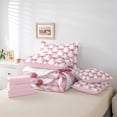 thumbnail image 6 of Feelyou Princess Bowknot Kids Bedding Comforter Set 7pcs, Modern Fashion Ribbon King Bedding Sets, Watercolor Bow-tie Reversible Bed Sheets, Super Cozy Room Decor, 6 of 8