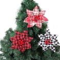 thumbnail image 3 of RV 6 piezas de flores navideñas de tartán, decoraciones navideñas, decoraciones navideñas, simulación de flores navideñas, decoración navideña, 3 of 5