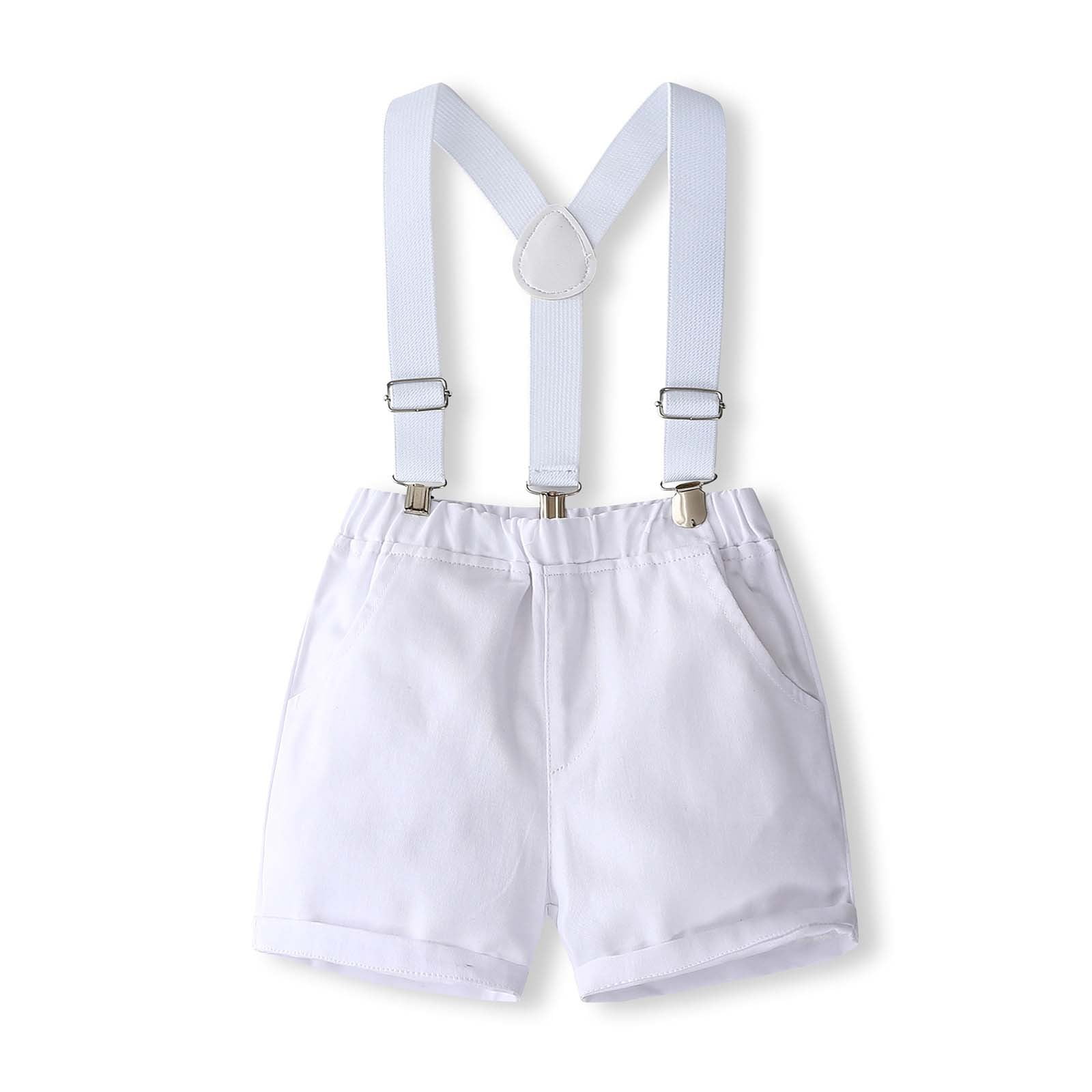 Toddler Gentleman Wedding Outfit Collared Dress Shirt Suspender Pants Baby Baptism Dress Boy Clothes 2-3 Years