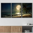 thumbnail image 3 of wall26 Framed Canvas Print Wall Art Set Tropical Island Moonlight Beach Shore Nature Wilderness Photography Realism Rustic Landscape Colorful Cool for Living Room, Bedroom, Office - 16"x24", 3 of 5