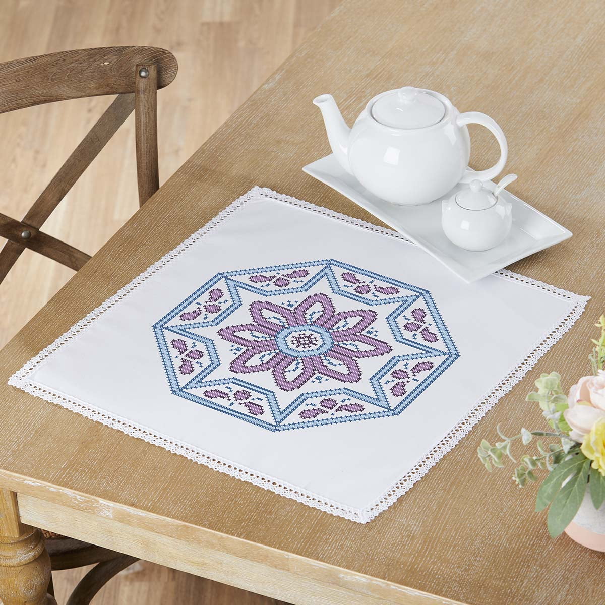 Kit Point De Croix Herrschners Barnyard Sampler Quilt #07-0120 - Taille 36×45 Pouces - Pièces Pré-coupées