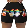 thumbnail image 2 of Uemuo Happy Pride Gnome Pattern Women Workout Impact Shorts Scrunch Butt Lifting Gym Shorts Seamless Booty Biker Shorts-Medium, 2 of 8