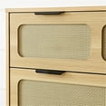 thumbnail image 3 of Modern Wood Chest of 3 Drawer, Rattan Closet Dressers with Spacious Storage,Farmhouse Wood Storage Drawer for Bedroom, Living Room, Hallway, Entrance,Natural Wood, 3 of 5
