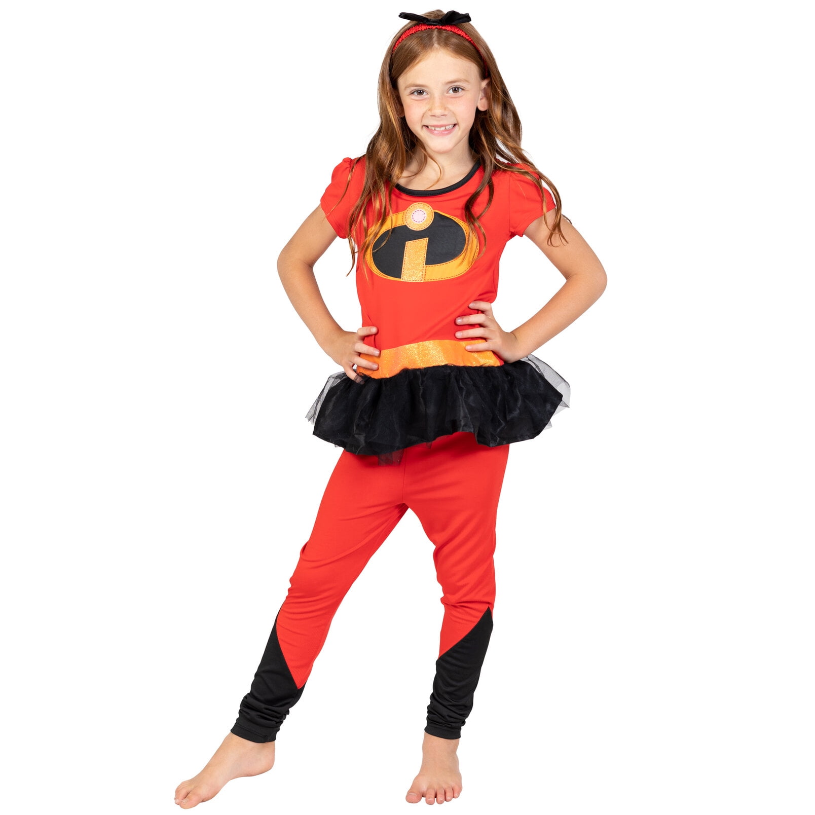 Disney Incredibles Infant Baby Girls Cosplay T-Shirt Dress Leggings and Headband 3 Piece Outfit Set Newborn to Big Kid