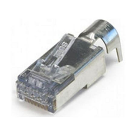 UPC: 0849160009917 | Platinum Tools ezEX-RJ45 Shielded Crimp Plugs (Cat5e/Cat6 Compatible) external ground 100 Pieces