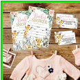 thumbnail image 4 of Greenery Floral Baby Shower Invitation Set with 25 Invites, Envelopes, Diaper Raffle Tickets, and Book Request Cards for Gender Reveal Celebrations, 4 of 5