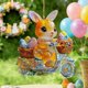 thumbnail image 3 of Decoraciones de Pascua para el Hogar Lindo Conejito de Pascua Colgando Ornamento 2D Llavero Acrílico Plano Colgante Pequeño para el Coche Retrovisor Espejo O Mochila, 3 of 6