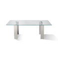 thumbnail image 4 of Modus Furniture 84 inch Rectangular Dining Table Ultra Clear Glass and brushed Stainless Steel, 4 of 7