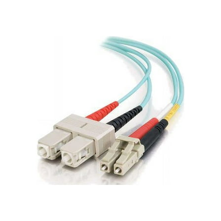 C2G 3m LC-SC 10Gb 50/125 Duplex Multimode OM3 Fiber Cable - Aqua - 10ft - patch cable - 10 ft - aqua