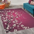thumbnail image 2 of Japanese Decorative Rug, Spring Season Sakura Bloom Design Marine Toned Ombre Color Background, Quality Carpet for Bedroom Dorm and Living Room, 6 Sizes, Magenta White, by Ambesonne, 2 of 4