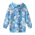 thumbnail image 5 of Xoenoiee Boho Mandala Daisy Flower Print Girls Long Hoodies Dress Hooded Sweatshirt Graphic Pullover Long Hoodies Long Sleeve Shirt Fall Clothes Aesthetic Sweater Shirt Outfits, 5-6 Years, 5 of 7