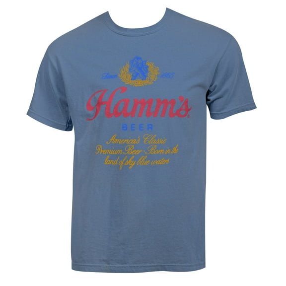 Hamm's Beer Logo Vintage Garment Wash T-Shirt-Large