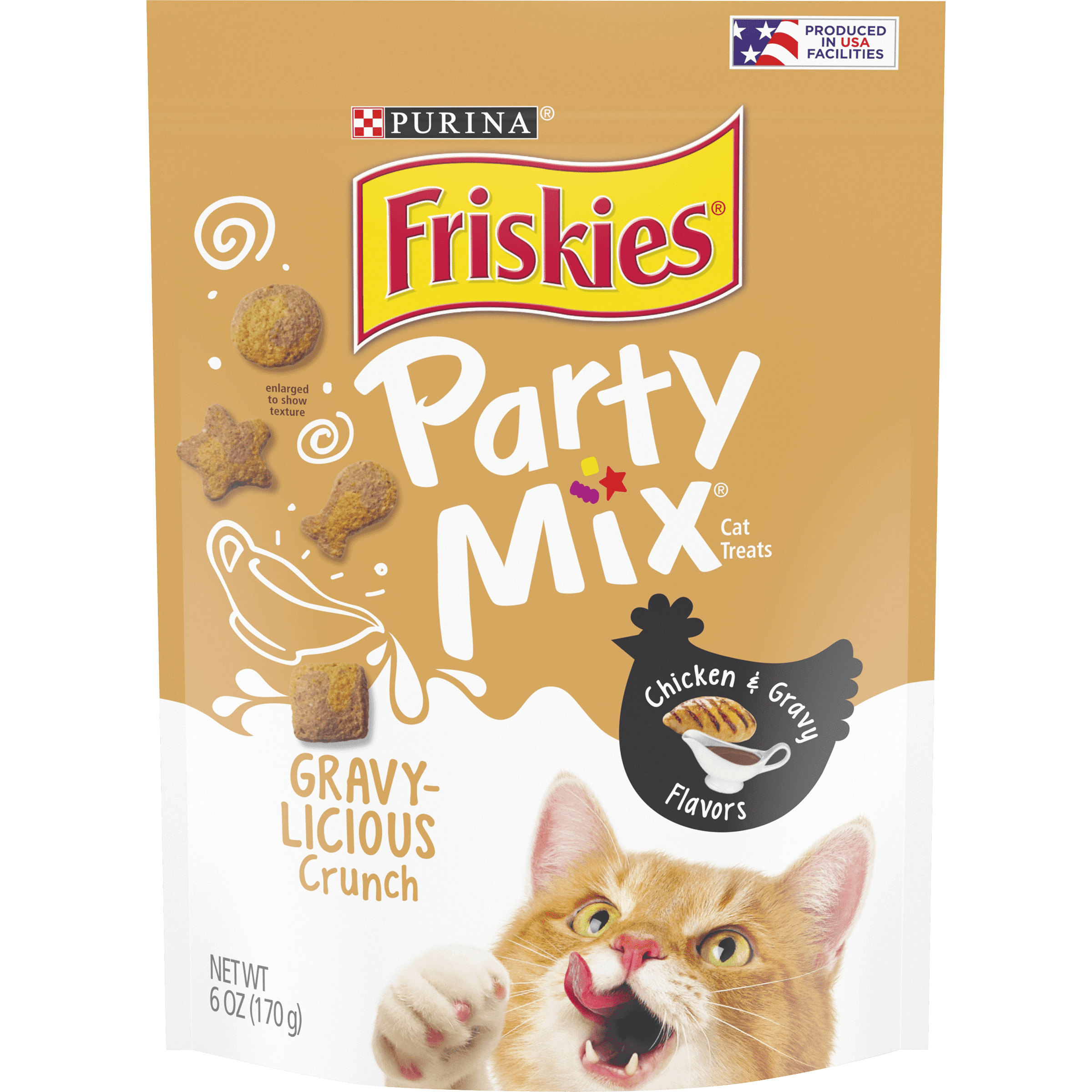 Friskies Cat Treats, Party Mix Crunch Gravylicious Chicken & Gravy