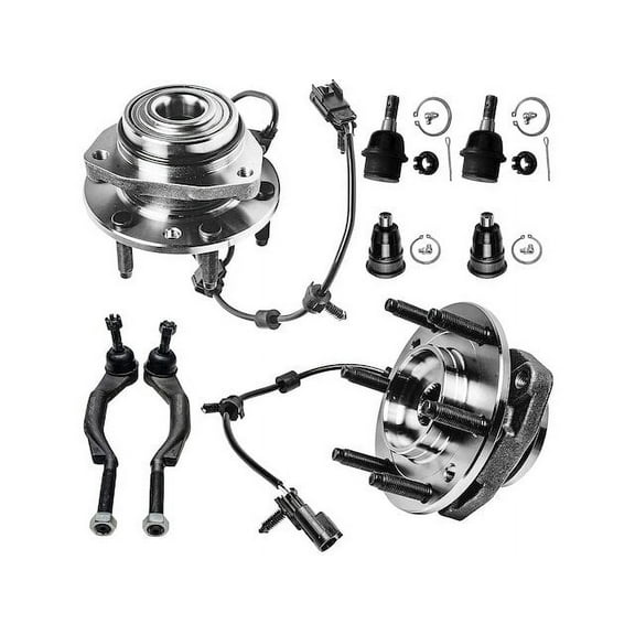 Front Wheel Hub Bearing and Ball Joint Tie Rod End Kit - 8-Piece - Compatible with 2003 - 2009 Chevy Trailblazer 2004 2005 2006 2007 2008