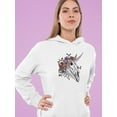 thumbnail image 2 of Unicorn Skull W Flowers Hoodie Women -Smartprints Designs, Female Large, 2 of 4