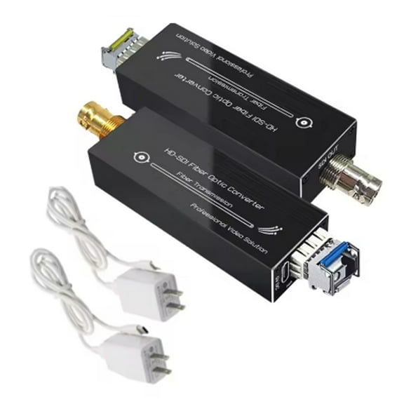 Mini Compact SDI Fiber Extender 1080P&30HZ HD-SDI over Fiber Converter Broadcast Level Single-Mode Single Fiber 20km US