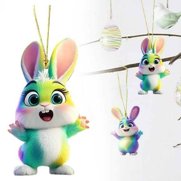Clearance Items! Easter Decoration Figurine 2D Flat Acrylic Bunny And Easter Egg Tabletop Decor For Home And Living Room Festive Holiday Ornament easter basket essentials lego