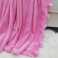 thumbnail image 3 of Home Soft Things Pompom Throw - Festival Fuchsia - 60" x 80" Jumbo, 3 of 7