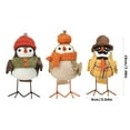 thumbnail image 3 of Lksixu Thanksgiving Birds Ornaments, Fall Decorations for Home, 3D Bird Figurines Cute Plush Birds Doll with Clothes and Hat, Inseparable Birds Harvest Table Decor Animals Garden Statue for Window, 3 of 9