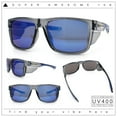 thumbnail image 2 of Xloop Mens Color Mirror Rectangle Sport Plastic Side Visor Sunglasses Slate Navy - Blue Mirror, 2 of 7