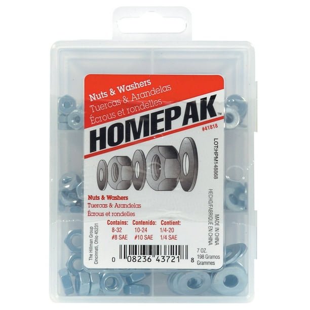 Kit de tuercas y arandelas HOMEPAK 41818 zincado