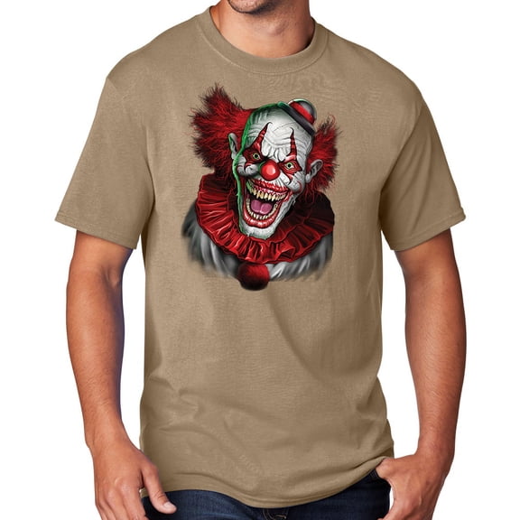 Men's Scary RED CLOWN T-shirt, XL Sand