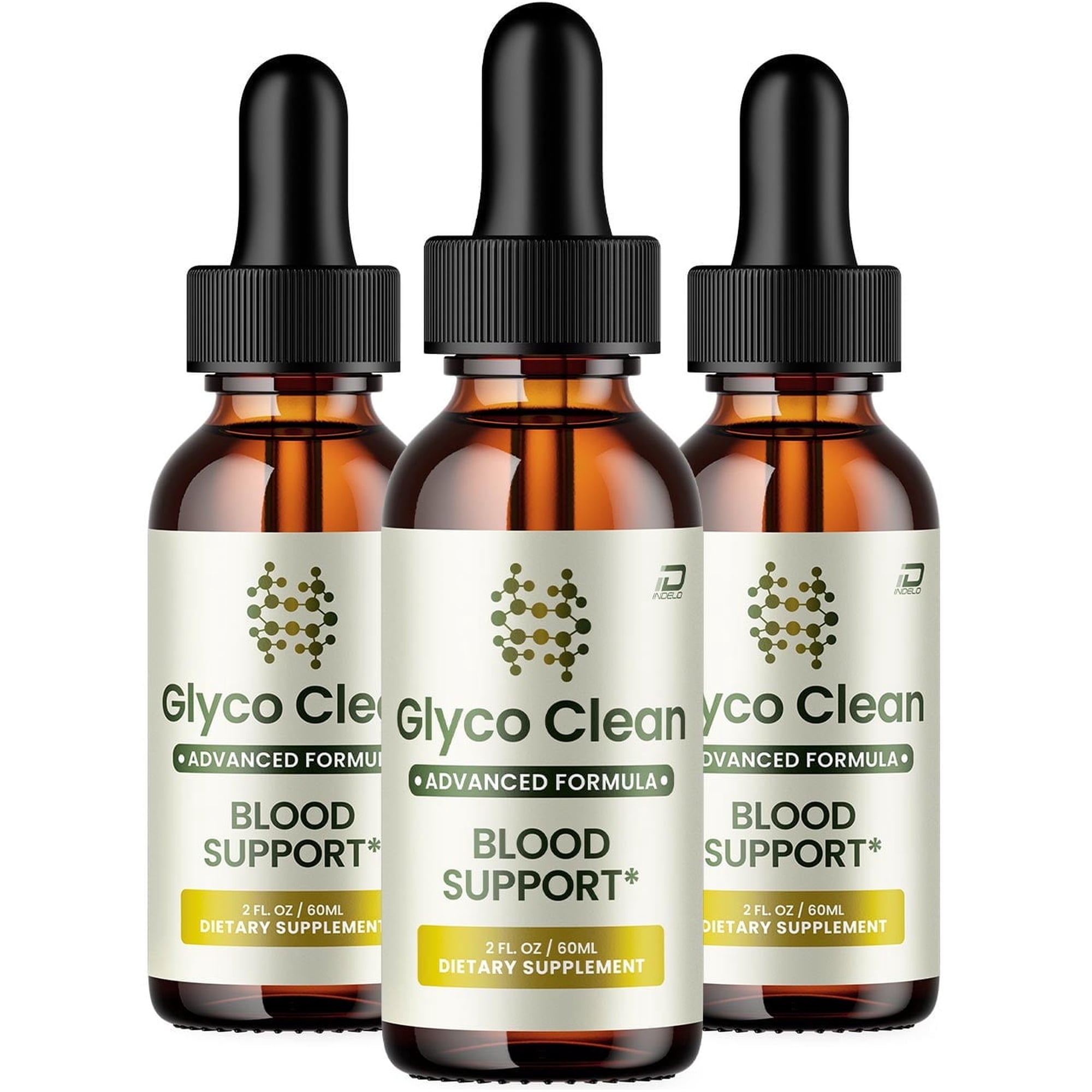 (3 Pack) Glyco Clean Blood Support Drops - Glyco Clean Liquid Formula, All-Natural Liquid Supplement for Health, Glyco Clean Offical Extra Strength Formula, Glyco Clean Reviews (3 Month Supply)