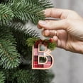 thumbnail image 7 of Taotanxi Buffalo Plaid Pattern Monogram Christmas Ornament,Personalized Initial Christmas Tree Ornaments,Xmas Stocking Tag,Farmhouse Rustic Wooden Monogram Decoration-Letter B#1056, 7 of 7