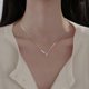 thumbnail image 1 of Silver Simple Geometric Necklace Women's V-Shaped Clavicle Chain Necklace Exquisite Light Luxury Niche Design High Quality For Women And Girls, 1 of 5