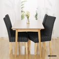 thumbnail image 3 of Deconovo - Funda de silla de comedor de punto jacquard, elástica, lavable y extraíble, de licra, para banquetes, juego de 2, color negro, 3 of 6