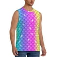 thumbnail image 2 of Uemuo Rainbow Scales2 Pattern Men's Sleeveless T-Shirt,Muscle Athletic Tank Top, Moisture-wicking Quick-dry Breathable Classic Tee Top for Gym Run Outdoor Sports-, 2 of 8