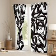 thumbnail image 3 of Manfei Abstract Kitchen Curtains, Art Hippie Scribble Black Out Curtains Pack of 2 (42x63 Each), Black and White, 3 of 6