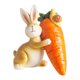 thumbnail image 1 of Figura de conejo de Pascua con zanahoria, escultura de resina hecha a mano para interior y exterior, jardín, césped, patio, balcón, decoración de mesa del hogar., 1 of 8