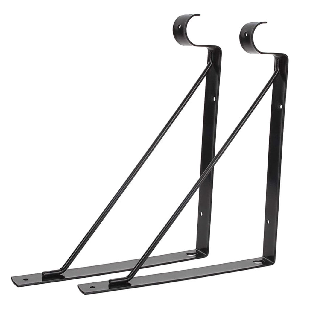 WHAMVOX 2pcs Shelf Brackets Floating Shelves Supports Floating Shelf Bracket Hook Design Wall Shelf Metal Brackets