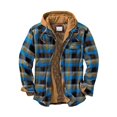 thumbnail image 1 of Color 103XLChaquetas de algodón forradas acolchadas cálidas para hombre con capucha Botón abajo Cremallera Manga larga a cuadros, 1 of 5