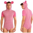 thumbnail image 5 of iixpin Men Nightwear Cosplay Party Sleep Wear Casual Wear Casual Look Wedding Outfit Pajamas Loungewear Pink XL, 5 of 6