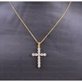 thumbnail image 2 of Moissanite Cross Pendant Necklace Silver Gold Chain Jewelry wedding Gifts For women, 2 of 5