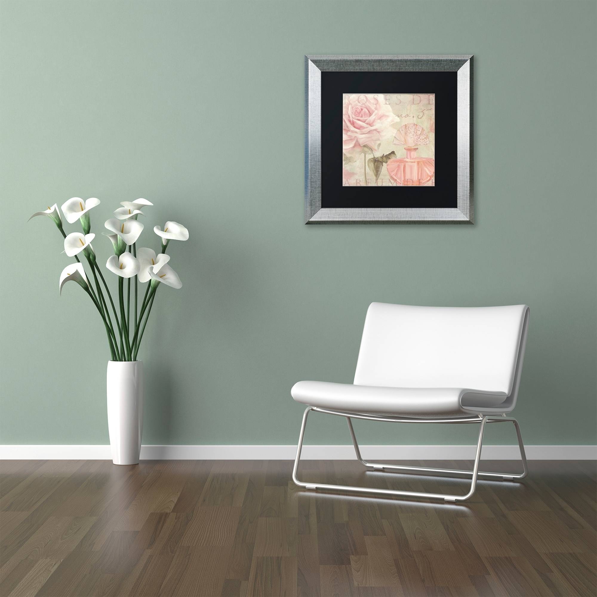 Trademark Fine Art "Parfum de Roses I" Canvas Art by Color Bakery Black Matte, Silver Frame