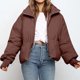 thumbnail image 4 of Abrigos de invierno para mujer, cárdigan de cuello alto sólido a la moda, chaqueta de plumón, abrigo acolchado Odeerbi ODB-3, 4 of 9