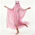 thumbnail image 3 of Jiibva Pink Ghost Costume Cape with Sequin Bow Sparkle Halloween Cloak Dress Up Accessory, 3 of 7