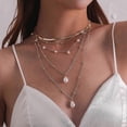 thumbnail image 3 of Collar de estrellas, lunas y relámpagos estilo boho con colgante de luna dorado, 3 of 5