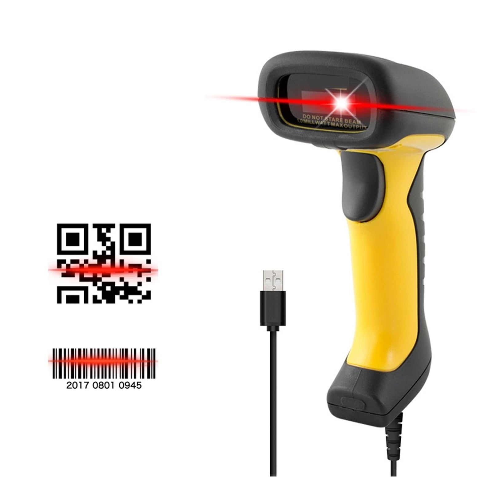 Wired Portable Scanner 2D Barcode Scanner COMS Waterproof USB QR Bar Code Reader For POS System Inventory Terminal Supermarket ,Easy to Operate