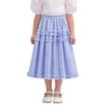 thumbnail image 4 of Fozruso Girls Ruffle Midi A-Line Skirts, Casual Floral Lace Tiered Skirt For Toddlers and Kids School Casual Wear(Blue), 4 of 7