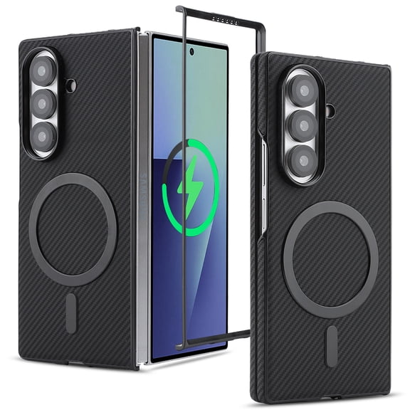 Allytechgroup for Samsung Galaxy Z Fold 5 Case, Magnetic PC TPU Protective Case with Anti-Scratch Shock-Absorbent Non-Slip Grip and Wireless-Charging Friendly for Samsung Galaxy Z Fold 5, Black
