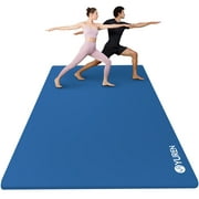 YR Large Yoga Mat 6'x4' 10 mm Thick NBR Foam Stretching Pilates Workout for Home Gym Floor Blue
