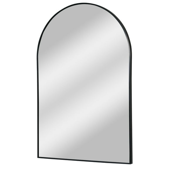 Head West Arch Shaped Thin Metal Frame Modern Wall Vanity Accent Mirror - 24" x 36"