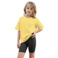 thumbnail image 6 of Jalioing Girls 2 Piece Outfits Solid Color Short Sleeve Crew Neck T Shirt and Biker Shorts Set Kids Clothes, 6 of 8